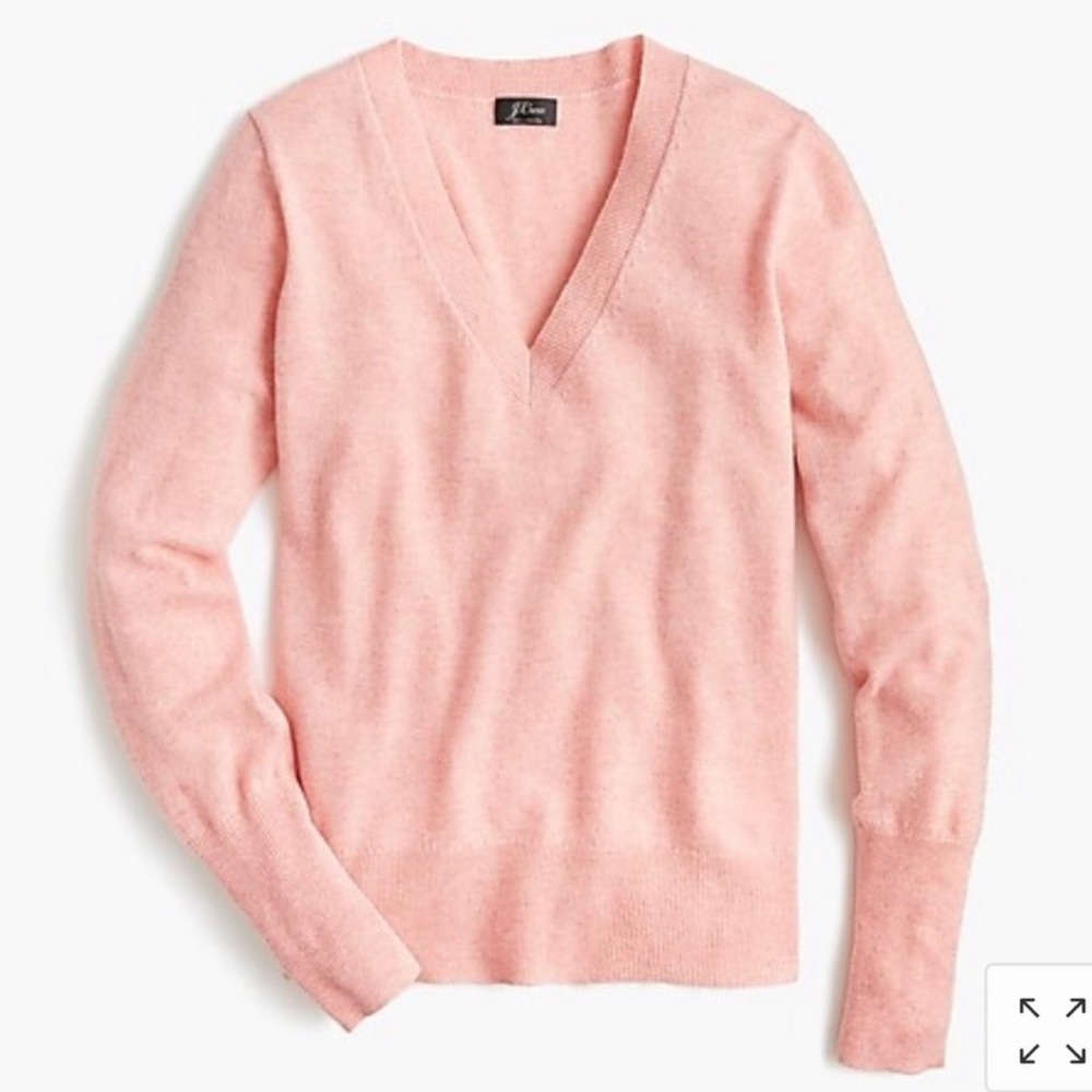 J.Crew Cashmere Pink V Neck Classic Sz S
